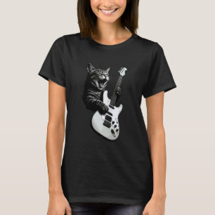Retro Cat Rock Music Gifts Men Kids Women Funny Ca T-Shirt