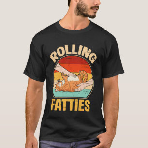 Retro Cat Rolling Fatties Funny Cat for Men Women T-Shirt