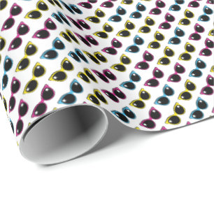 Retro Cat Sunglasses Pattern Wrapping Paper