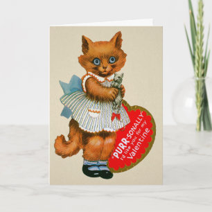 Retro Cat Valentine's Day Card