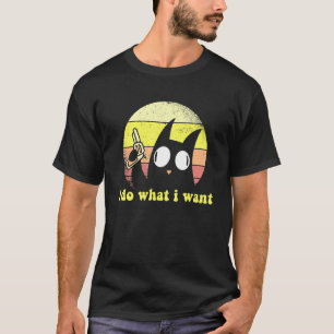 Retro Cat With A Gun Killer Cat Pistol I Do What I T-Shirt