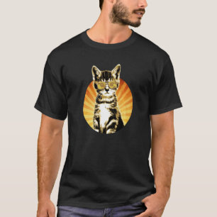 Retro Cat With Pilot Sunglasses Vintage Illustrati T-Shirt