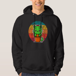 Retro Catcus, Cactus Cat, Plant For Men Women, Gar Hoodie