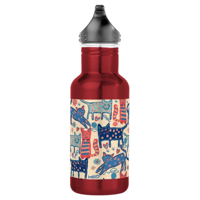 Retro Cats 532 Ml Water Bottle (Right)