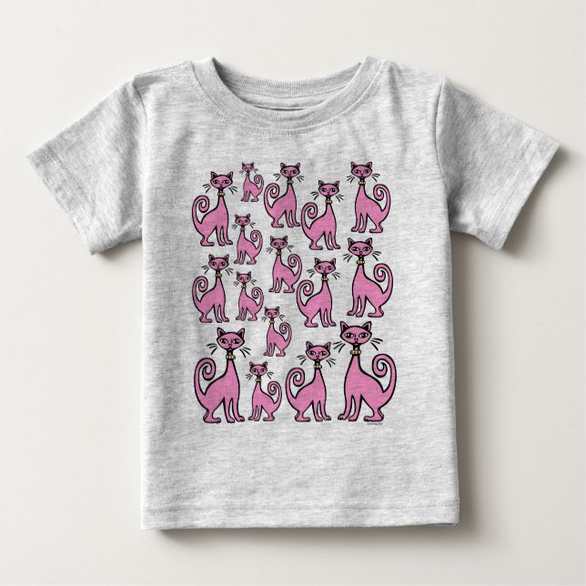 Retro Cats - Baby - (F&B design) - Customised Baby T-Shirt (Front)