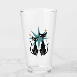Retro Cats Blue Atomic Starburst Glass | Mid-Centu