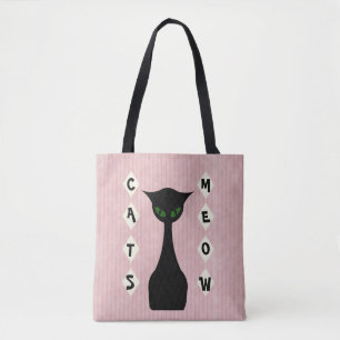 Retro Cats Meow Mid-Century-Modern Tote Bag