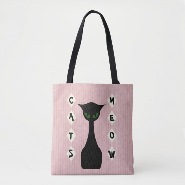 Retro Cats Meow Mid-Century-Modern Tote Bag (Front)