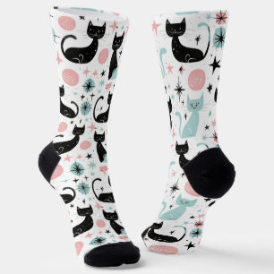 Retro Cats Pastel Socks