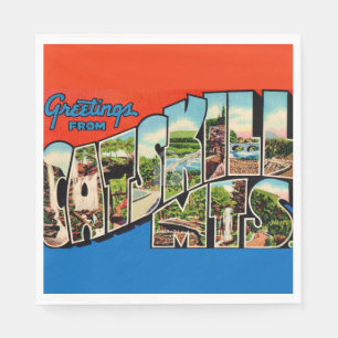 Retro Catskill Mountains Napkin