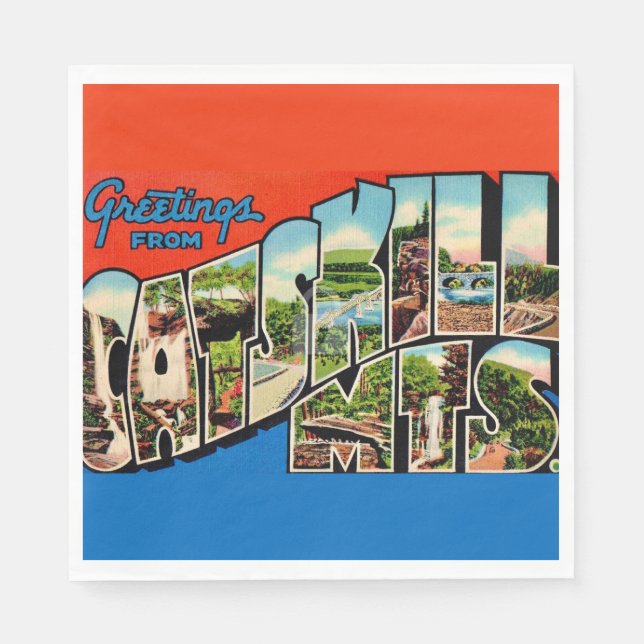 Retro Catskill Mountains  Napkin (Front)