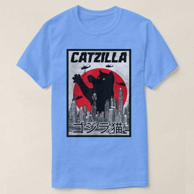 Retro Catzilla  Cat Monster  T-Shirt (Design Front)