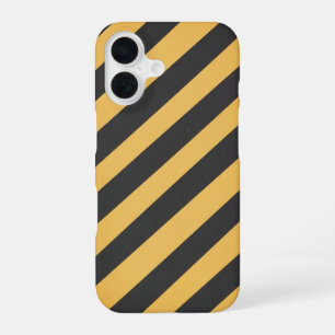 Retro Caution Stripe Panel iPhone 16 Case