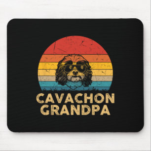 Retro Cavachon Grandpa Dog Lover Paw Dad Fathers D Mouse Pad