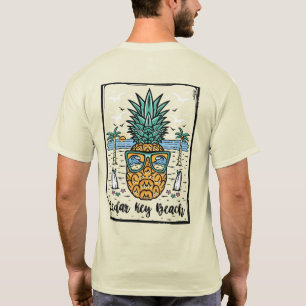 Retro Cedar Key Beach artwork in both sides T-Shirt