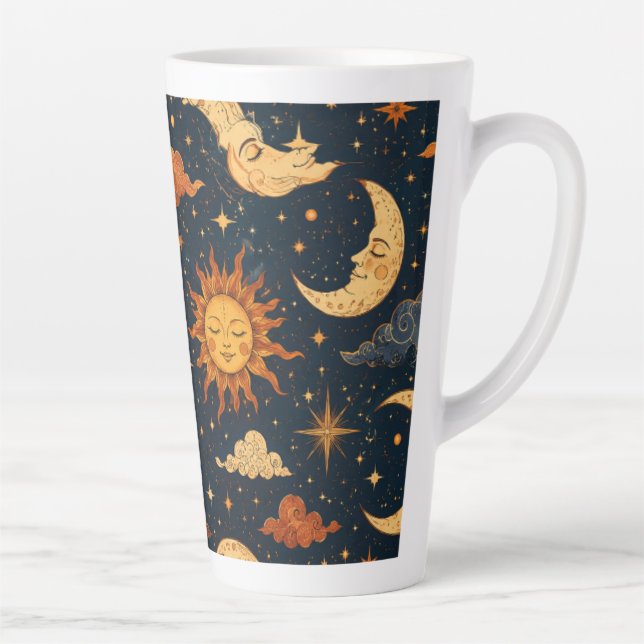 Retro Celestial Sun Moon Morning Coffee Mug Gift (Right)