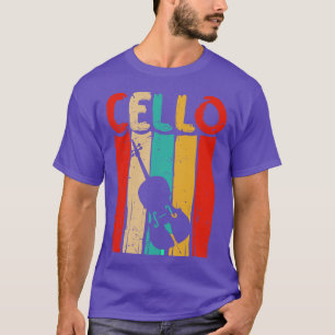 Retro Cello Art Cellist Gift Idea Cello Player 70s T-Shirt