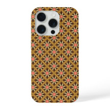 Retro Centred Geometric flower in diamond pattern