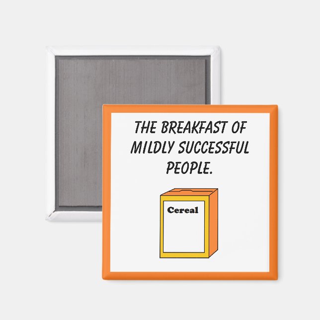 Retro Cereal Box Cartoon, Funny Pop Art Breakfast Magnet (Front/Back)