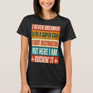 Retro CFI Flight Instructor Aeroplane Pilot Aviati T-Shirt