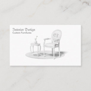 Retro Chair Table Vase Carpet Business Card