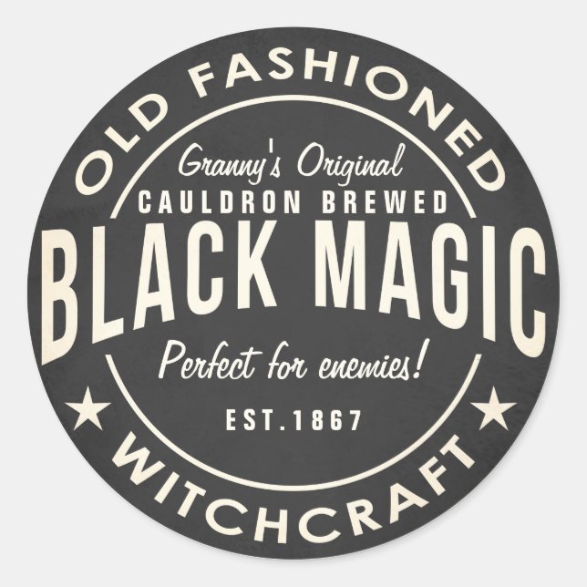 Retro chalkboard Black magic halloween sticker (Front)