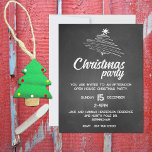 Retro Chalkboard Christmas Party Invitation<br><div class="desc">Christmas party invitation,  done in a old chalkboard look,  with a scribbled Christmas tree,  at the top. Personalise the custom text fields to suit your holiday party needs.</div>