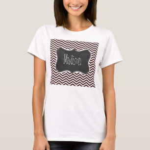 Retro Chalkboard look; Dark Sienna Chevron T-Shirt