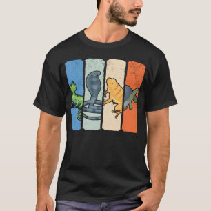 Retro Chameleon Snake Frog Turtle Reptile Lover T-Shirt