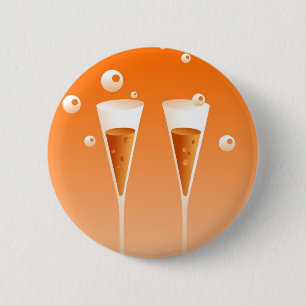 Retro Champagne 6 Cm Round Badge