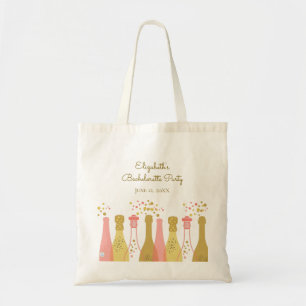 Retro Champagne Pink Gold 1960s Bachelorette Party Tote Bag