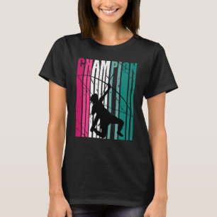 Retro Champion Of Archery Silhouette Colourful Tea T-Shirt