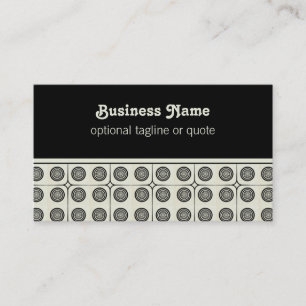 Retro Charm Circles Business Card, Ivory Card