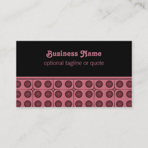 Retro Charm Circles Business Card, Pink Card