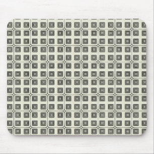Retro Charm Squares Mousepad, Black Mouse Pad