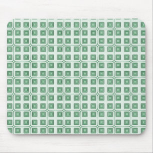 Retro Charm Squares Mousepad, Dark Green Mouse Pad