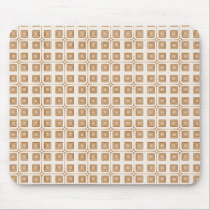 Retro Charm Squares Mousepad, Gold Mouse Pad