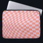 Retro Check Pattern Lilac And Orange Chequerboard Laptop Sleeve<br><div class="desc">Retro Chequered pattern – lilac and orange twisted check / wavy and warped chequerboard.</div>