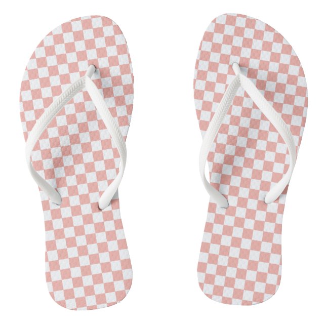 Retro Check Pink Groovy Jandals (Footbed)