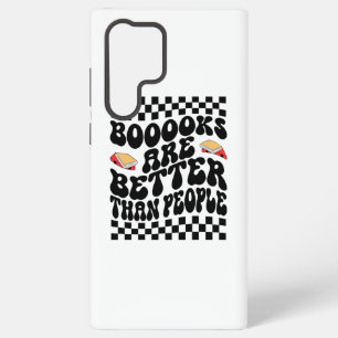Retro Checkerboard "Books Are Better" Graphic Samsung Galaxy Case