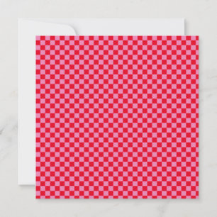 Retro Checkerboard Checkered Pattern Pink Orange Save The Date
