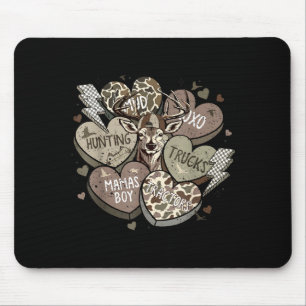 Retro Checkered Candy Valentine Hearts Artwork Mouse Pad