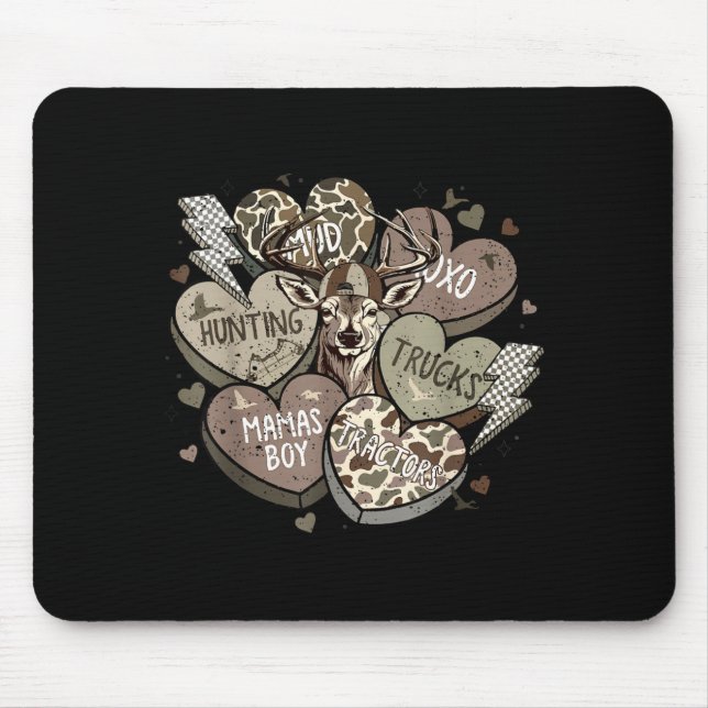 Retro Checkered Candy Valentine Hearts Artwork Mouse Pad (Front)