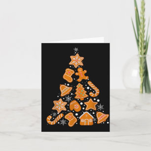 Retro Checkered Gingerbread Christmas Coquette Bow Card