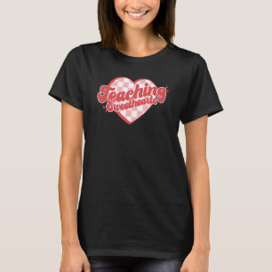 Retro Checkered Teaching Sweethearts Happy Valenti T-Shirt