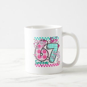 Retro Checkered Valentine Six Seven Meme 67 Viral Coffee Mug