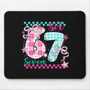 Retro Checkered Valentine Six Seven Meme 67 Viral  Mouse Pad