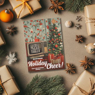 Retro Cheer Card Video Message QR Code Xmas
