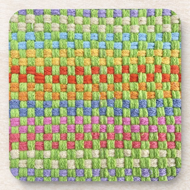 Retro Cheerful Potholder Weave Coaster (Front)