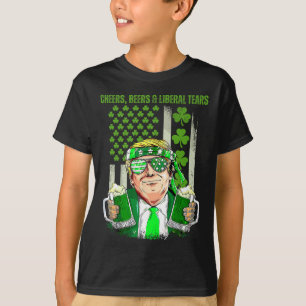 Retro Cheers Beer Lucky Trump Beer Shamrock St Pat T-Shirt
